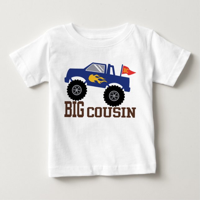 Big Cousin Monster Truck Baby T-Shirt (Front)