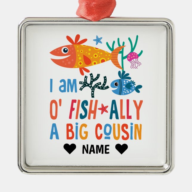 Big Cousin - Officially a Big Cousin Metal Tree Decoration (Front)
