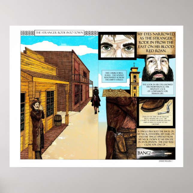 BIG Cowboy comic old western style Poster (Front)