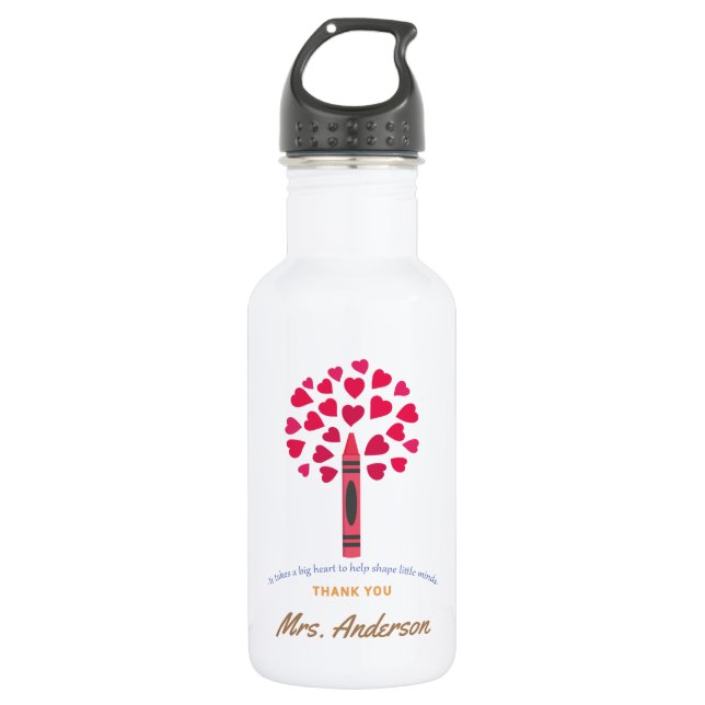 Big crayon tree / Teacher Appreciation 532 Ml Water Bottle (Front)
