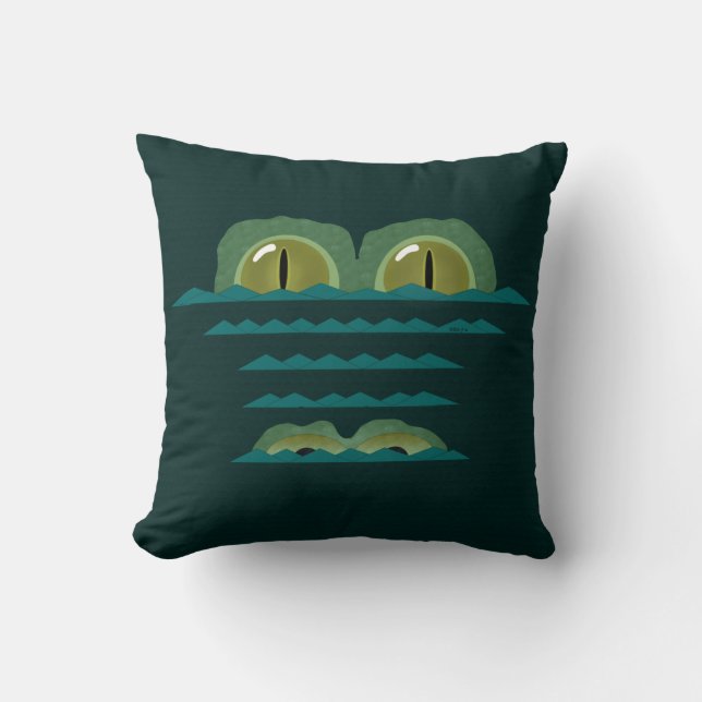 Big Croc Throw Pillow (Front)