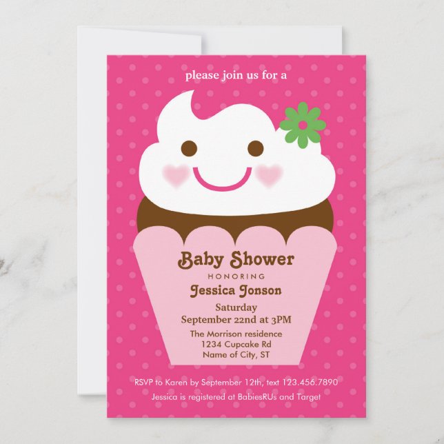 Big Cupcake Baby Shower Invitation (Front)