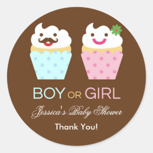 Big Cupcake Baby Shower Sticker