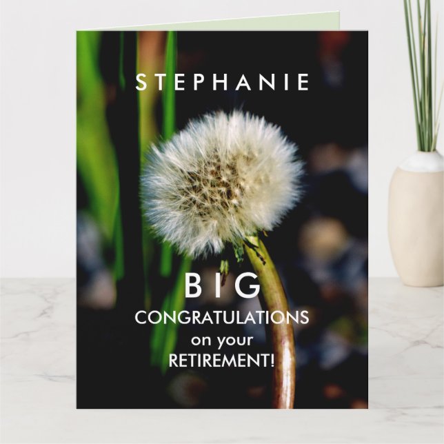 BIG Custom Retirement Congratulations Make a Wish Card (Front)