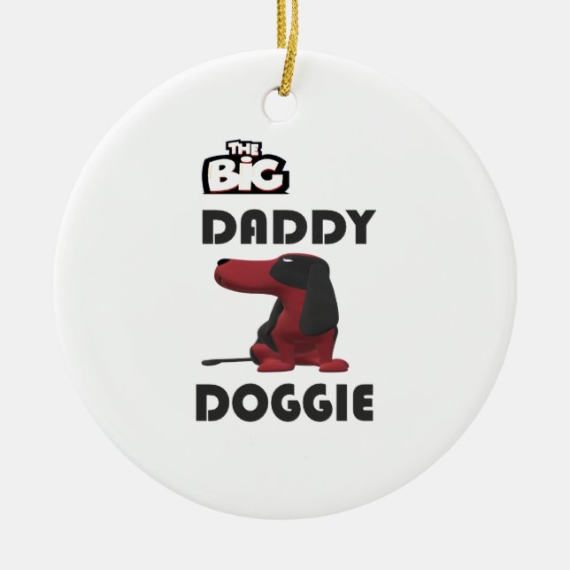 Big daddy dog hello ceramic tree decoration (Front)
