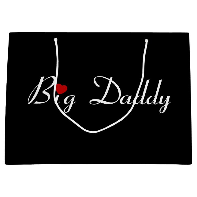 Big Daddy with Red Heart Large Gift Bag (Front)