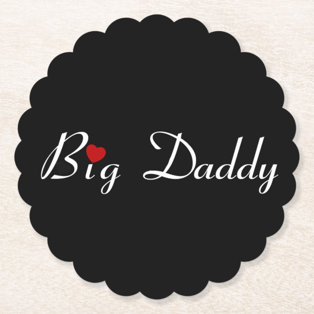 Big Daddy with Red Heart Paper Coaster (Front)