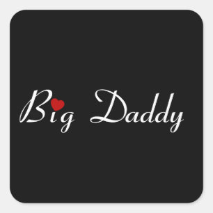 Big Daddy with Red Heart Square Sticker