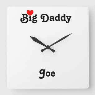 Big Daddy with Red Heart Square Wall Clock