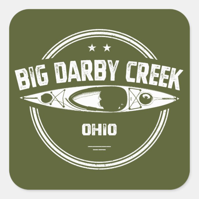 Big Darby Creek Ohio Kayaking Square Sticker (Front)