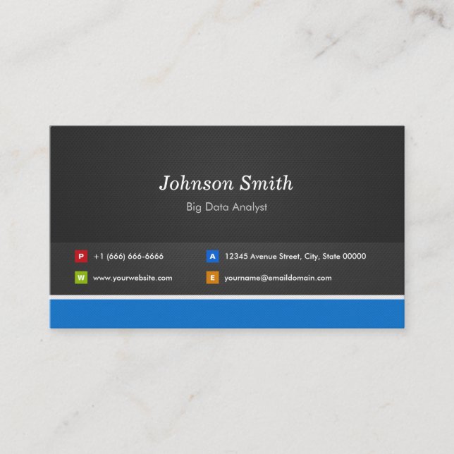 Big Data Analyst - Professional Customisable Business Card (Front)