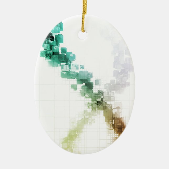 Big Data Visualisation Analytics Technology Ceramic Tree Decoration (Front)