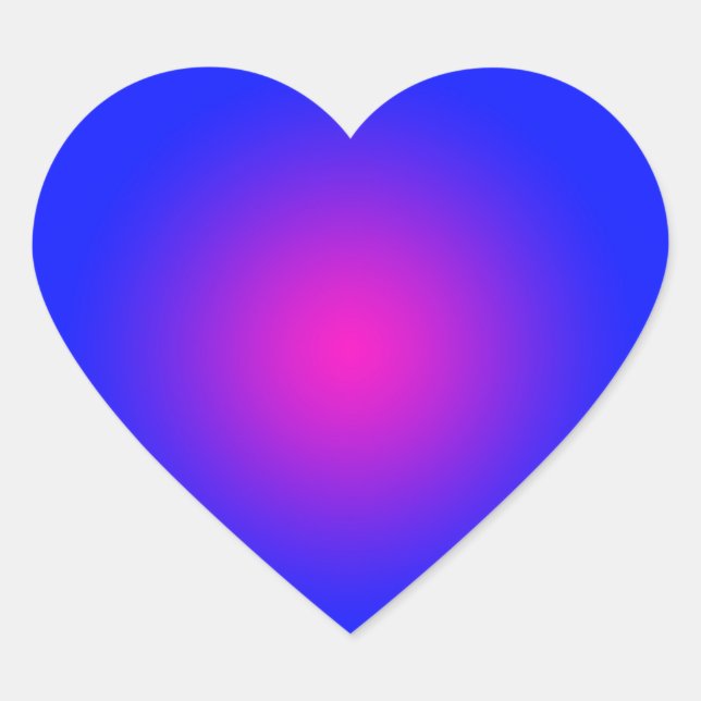 Big Day for the Blue and Magenta  Heart Sticker (Front)