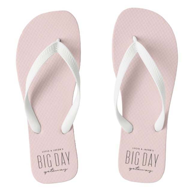 Big day getaway coral destination wedding jandals (Footbed)