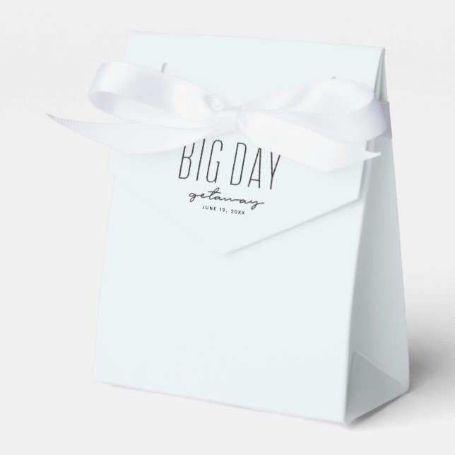 Big day getaway ocean blue destination wedding favour box (Front Side)
