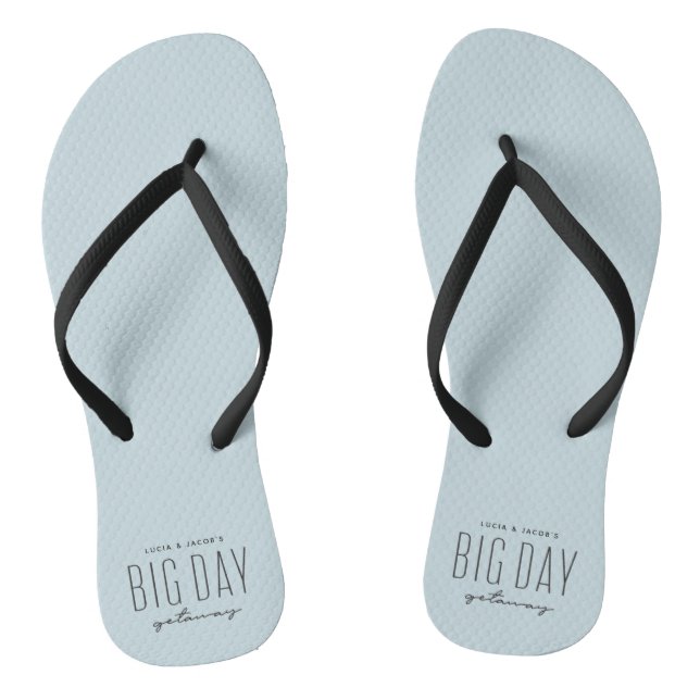 Big day getaway ocean blue destination wedding jandals (Footbed)