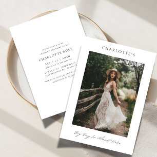 Big Day Simple Rustic Boho Bridal Shower Photo Invitation