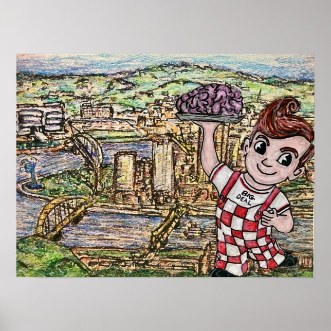 " Big Deal " - crayon watercolor pen Poster (Front)