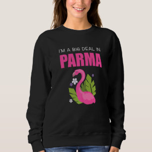 Big Deal Sarcastic Funny Parma Ohio Pink Flamingo  Sweatshirt