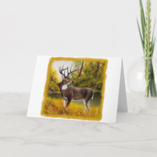 Big Deer standing in grove on customisable product Holiday Card