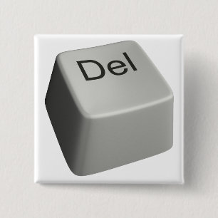 Big delete key 15 cm square badge