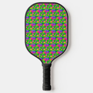 "BIG DESIGN GREEN BLUE RED MIXED COLOURS PICKLEBALL PADDLE