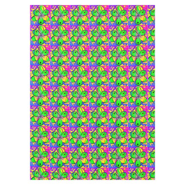 "BIG DESIGN GREEN BLUE RED MIXED COLOURS      TABLECLOTH (Front)