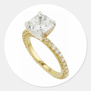 Big Diamond Engagement Ring Hint Hint Classic Round Sticker