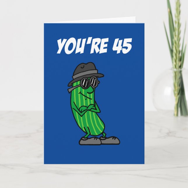 Big Dill 45th Birthday Pickle Pun Card (Front)