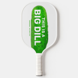 Big Dill Cartoon Funny Personalised  Pickleball Paddle