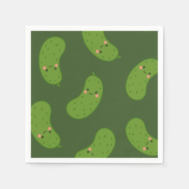 Big Dill Green Pickle Baby Shower Napkin (Front)