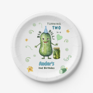 Big Dill Pickle Boy Birthday Any Age Paper Plate