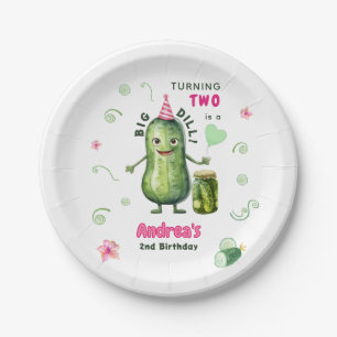 Big Dill Pickle Girl Birthday Any Age Paper Plate