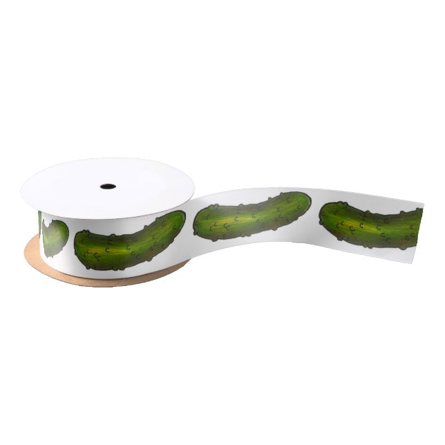 Big Dill Pickle Green Pickles Ribbon Satin Ribbon (Spool)