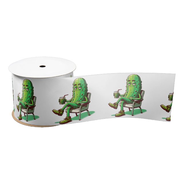 Big Dill Pickle In a Chair Satin Ribbon (Spool)