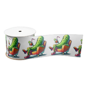 Big Dill Pickle In a Chair Satin Ribbon