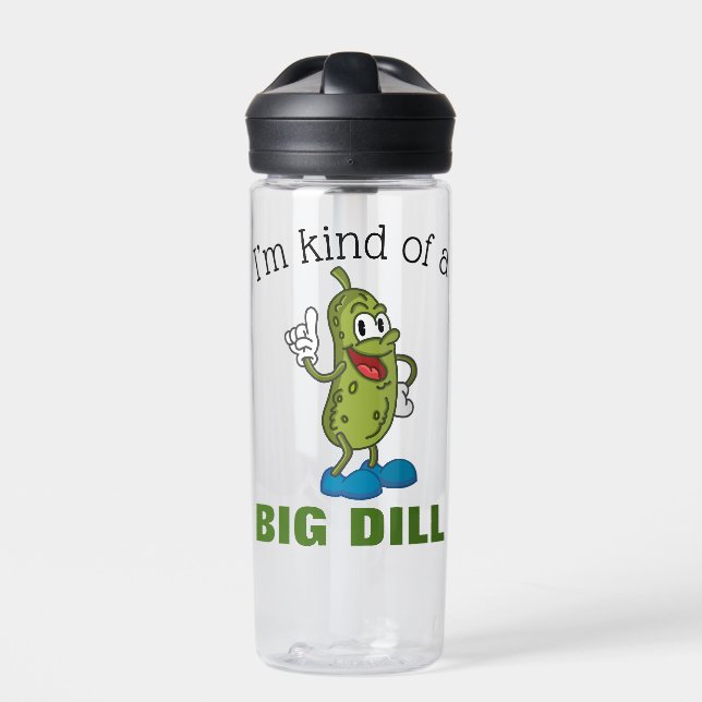 Big Dill Pickle Pun Water Bottle (Front)