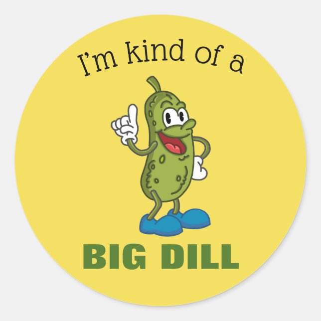 Big Dill Pun Sticker 3 inch (sheet of 6) (Front)