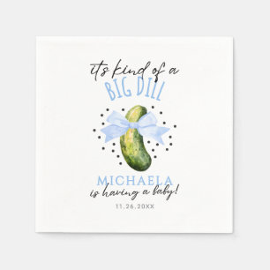 Big Dill Watercolor Coquette Pickle Baby Shower Napkin