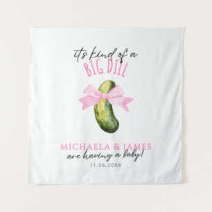 Big Dill Watercolor Pickle Couple's Baby Shower Tapestry