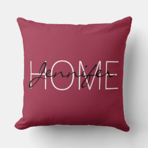 Big dip o'ruby colour home monogram cushion