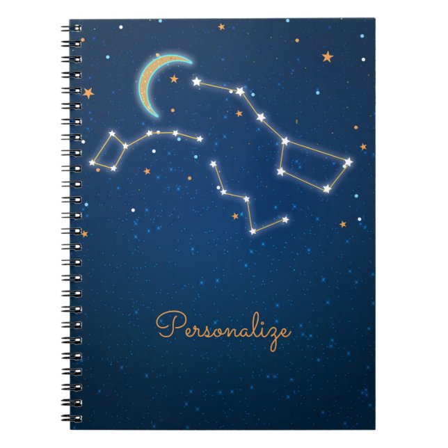 Big Dipper Star Gazing Constellation Celestial Spiral Notebook (Front)