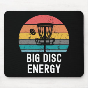 Big Disc Energy Funny Retro Vintage Disc Golf Love Mouse Pad