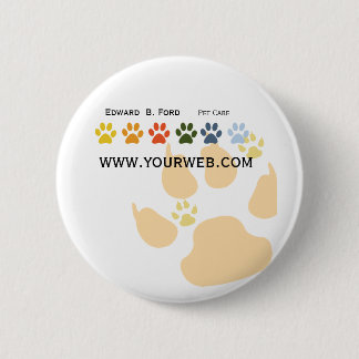 Big Dog | Little Puppy Paws Animal Care Groomer 6 Cm Round Badge