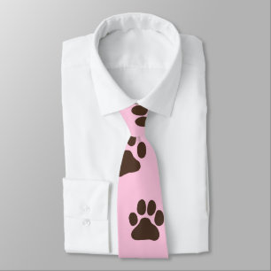 Big Dog Paw Prints Novelty Dog Lover's Neck Tie