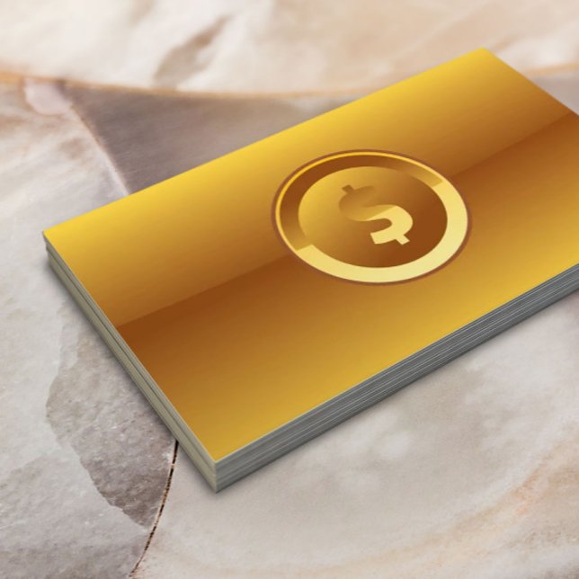 Big Dollar Sign Accounting Gold Business Card (Creator Uploaded)