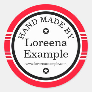 Big Dot & Stripes white + your backg. & ideas Classic Round Sticker