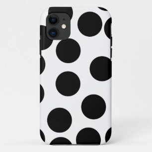 Big Dots. Black and White Pattern. iPhone 11 Case