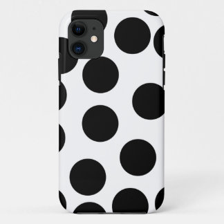 Big Dots. Black and White Pattern. iPhone 11 Case