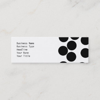 Big Dots. Black and White Pattern. Mini Business Card